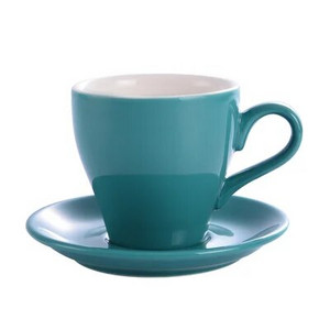 Plačios burnos puodelio ir lėkštės rinkinys, keramikos spalvos glazūra, konkurso girliandos puodelis, išgalvotas latte puodelis, kavos puodelis, tulpė, 280 ml