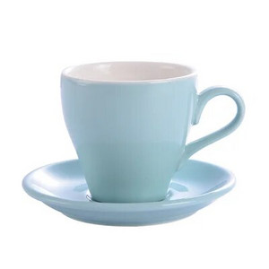 Plačios burnos puodelio ir lėkštės rinkinys, keramikos spalvos glazūra, konkurso girliandos puodelis, išgalvotas latte puodelis, kavos puodelis, tulpė, 280 ml
