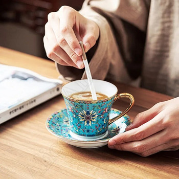 Κεραμικό φλιτζάνι τσαγιού υψηλής ποιότητας καφέ Κούπα Δώρο σε στυλ ρετρό φλιτζανιού καφέ με σμάλτο σε χρώμα