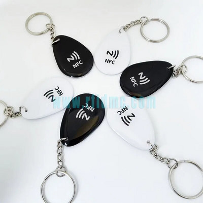 5 pieces Passive 13.56MHz RFID Tag NFC Keyring NTAG216 Chip Epoxy Key Cards Waterproof Keychain