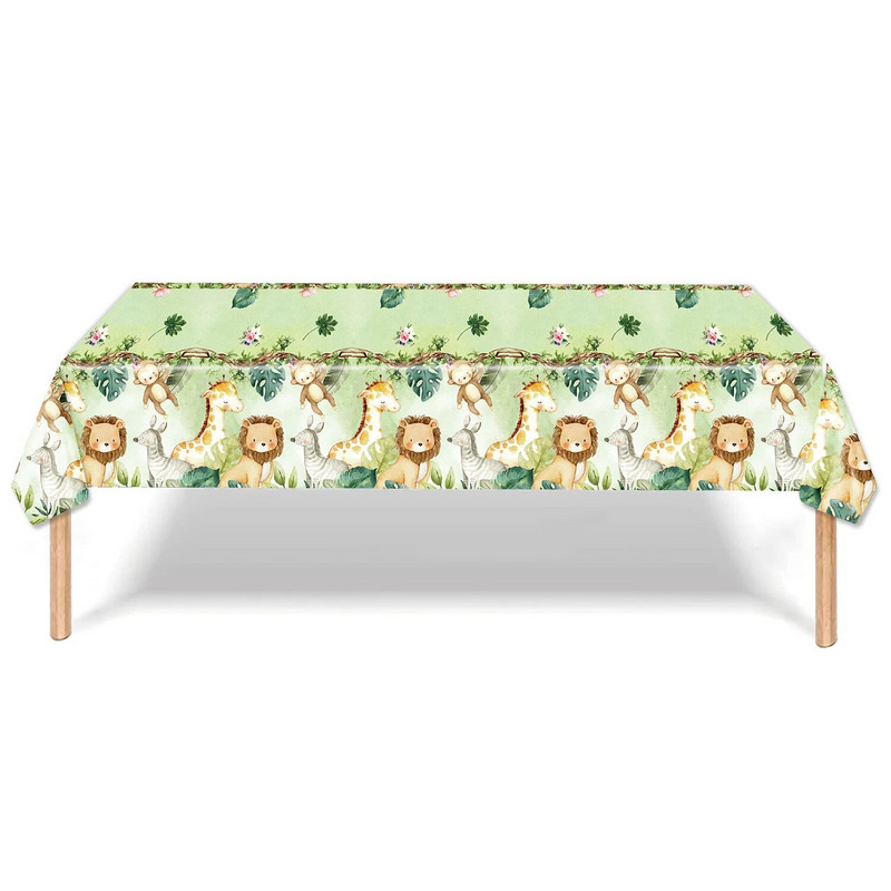 Animaciniai filmai Miško gyvūnai Vienkartiniai stalo reikmenys Džiunglių Safari Dramblys Žirafa Beždžionė Liūtas Lėkštė Laukiniai Kūdikiai Vaikai Su gimtadieniu Dekoracija