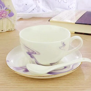 Puodeliai ir lėkštės Keramikinė kava Pusryčiai Pienas Arbatos Puodelių Rinkinys Su Šaukštu ir Disku Virtuvės Gėrimų Indai Vestuvių Dovanos 200ml