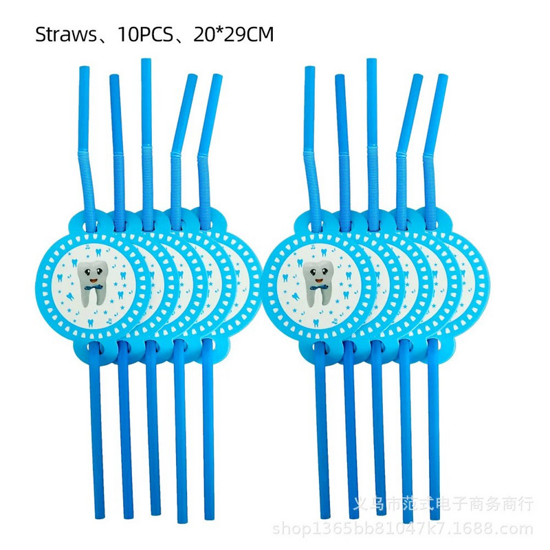 Blue Boy My First Tooth Tema Party Dekoracija Posuđe Papirnata čaša Tanjur Baby Shower Dječji 1-godišnji pribor za rođendan