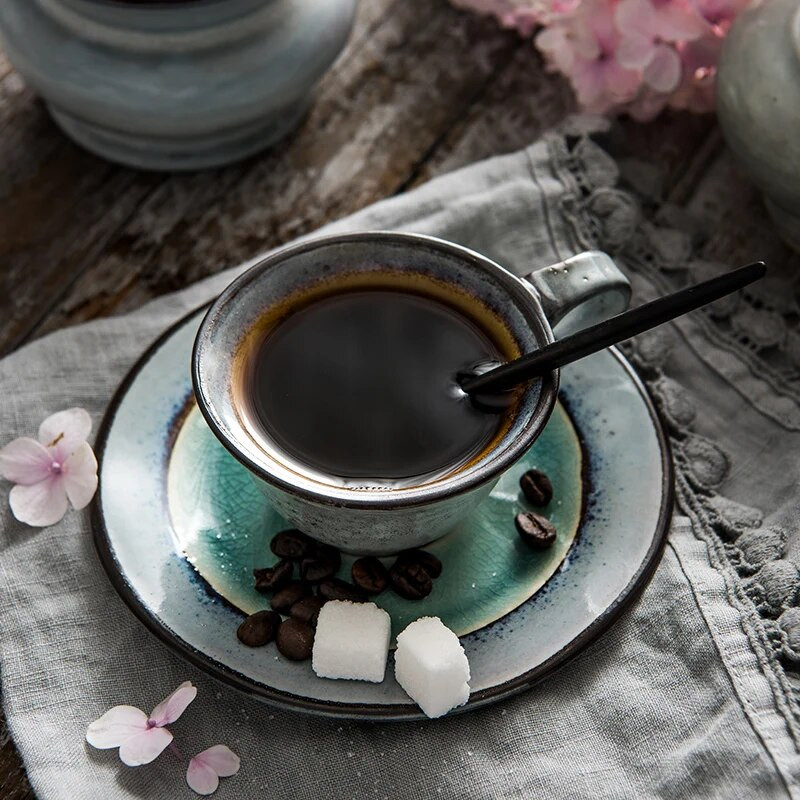 ANTOWALL Mala šalica za kavu Ice Crack Glaze HighTea šalica Keramičko posuđe Šalica za piće (bez tanjurića)