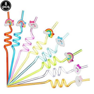 Rainbow Unicorn Party Сервизи Хартиена чаша за еднократна употреба Растения Покривка за маса Nakpins Момичета Еднорог Декорации за рожден ден Консумативи