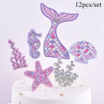 1 комплект прибори за еднократна употреба, везни на русалка, хартия за торта за русалка, украса за честит рожден ден, детски подаръци за русалка, доставка
