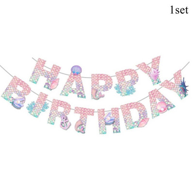 1 set sirena vaga jednokratno posuđe papirnati pokrivač za tortu za sirenu sretan rođendan ukras dječje sirene darovi nabava