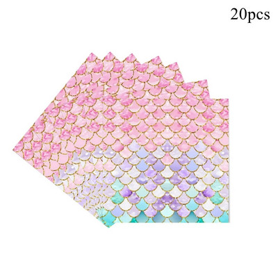 1 set sirena vaga jednokratno posuđe papirnati pokrivač za tortu za sirenu sretan rođendan ukras dječje sirene darovi nabava