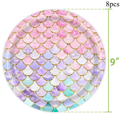 1 set sirena vaga jednokratno posuđe papirnati pokrivač za tortu za sirenu sretan rođendan ukras dječje sirene darovi nabava