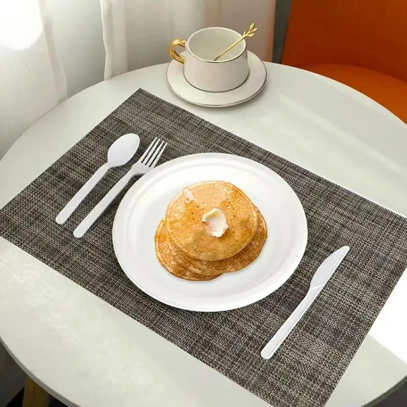 30db/készlet Műanyag evőeszköz Kanalak Villák Kés Evőeszközök Többször használható műanyag étkészlet Fekete Fehér Piros Lila Sárga Arany Rózsaszín Zöld