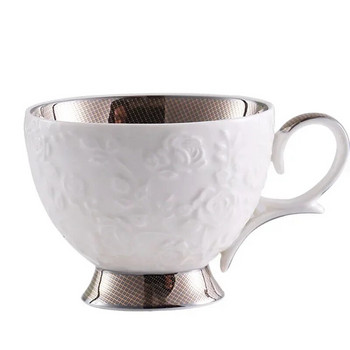 Керамични чаши и чинийки Комплект чаши за кафе Континентален комплект за чай Чаша за кафе Едноцветен комплект чаши за английски следобеден чай