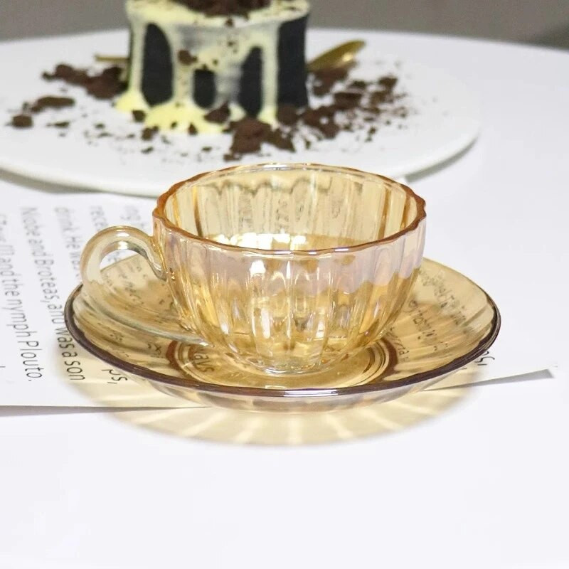 Šalice za kavu u nordijskom stilu Kreativne prugaste čaše Set šalica i tanjurića Ručno kuhana šalica za kavu Pribor za kavu Posuđe Alati