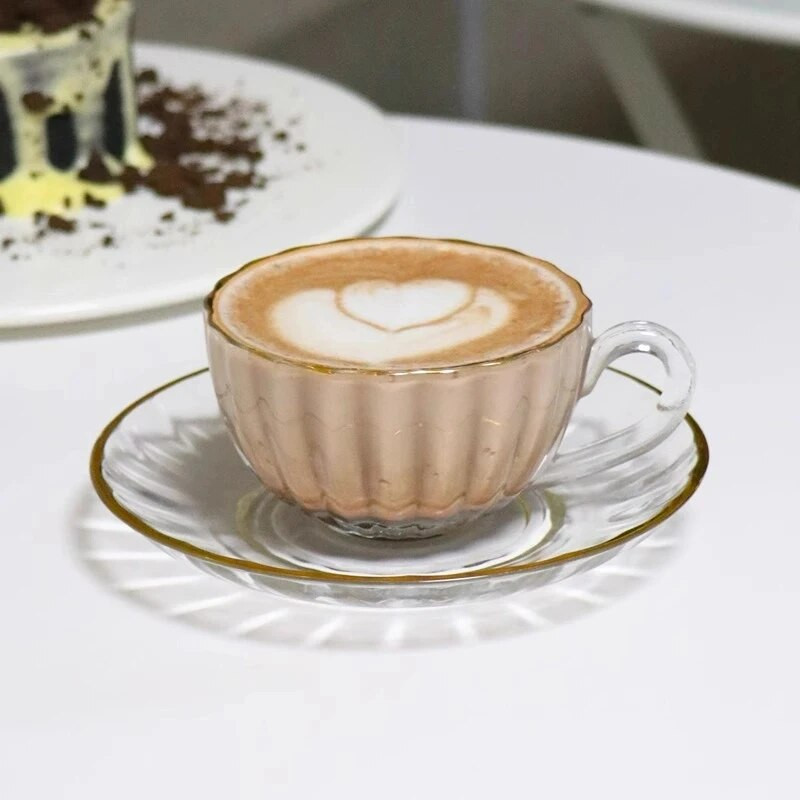 Šalice za kavu u nordijskom stilu Kreativne prugaste čaše Set šalica i tanjurića Ručno kuhana šalica za kavu Pribor za kavu Posuđe Alati