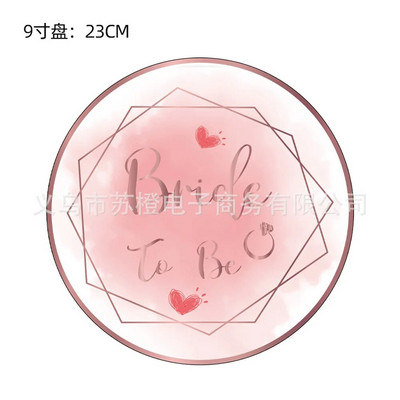 Tim za djevojačku večer Mladenka koja će biti Posuđe Šalice Tanjur Poklon za svadbeno tuširanje Bride to be Hen Dekoracije za vjenčanje Potrepštine za odrasle