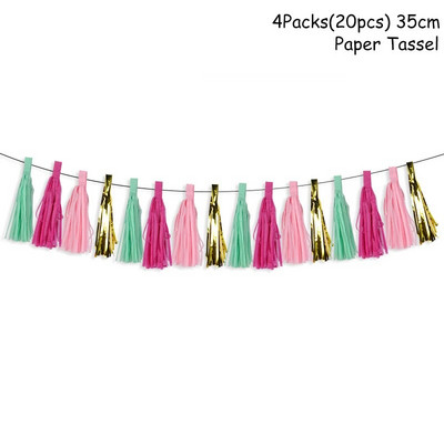 Flamingo Hawaii Luau Party Decoration Balon Bunting Banner Hawaiian Summer Tropical Party Supplies Wedding Birthday Party Deco