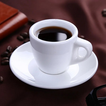 70ml Μικρής χωρητικότητας καθαρό λευκό φλιτζάνι καφέ και πιατάκι σετ ιταλικής κούπας ESPRESSO SHOT Bistro Coffee Tazas Para Espressotasse Kopjes