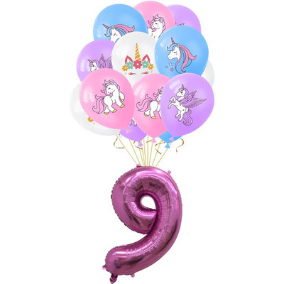 Slatki jednorog Tema rođendanskih ukrasa za zabavu Jednokratno posuđe Papirnate salvete Šalice Tanjuri Stolnjaci Slama