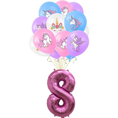 Slatki jednorog Tema rođendanskih ukrasa za zabavu Jednokratno posuđe Papirnate salvete Šalice Tanjuri Stolnjaci Slama