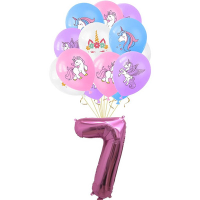 Slatki jednorog Tema rođendanskih ukrasa za zabavu Jednokratno posuđe Papirnate salvete Šalice Tanjuri Stolnjaci Slama