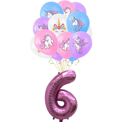 Slatki jednorog Tema rođendanskih ukrasa za zabavu Jednokratno posuđe Papirnate salvete Šalice Tanjuri Stolnjaci Slama