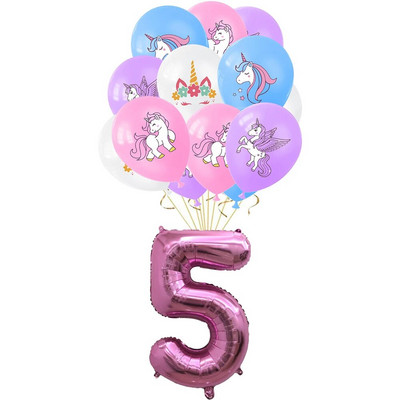 Slatki jednorog Tema rođendanskih ukrasa za zabavu Jednokratno posuđe Papirnate salvete Šalice Tanjuri Stolnjaci Slama