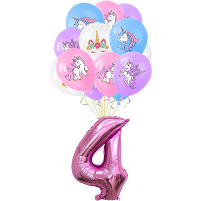 Slatki jednorog Tema rođendanskih ukrasa za zabavu Jednokratno posuđe Papirnate salvete Šalice Tanjuri Stolnjaci Slama