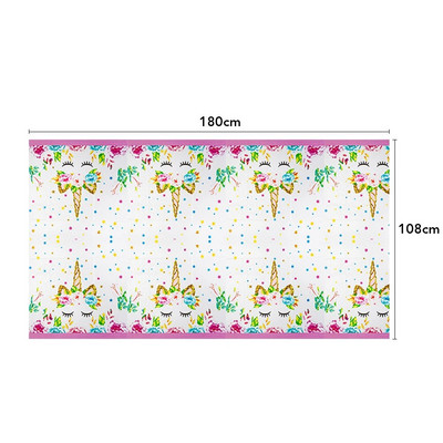 Slatki jednorog Tema rođendanskih ukrasa za zabavu Jednokratno posuđe Papirnate salvete Šalice Tanjuri Stolnjaci Slama