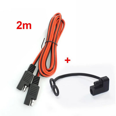SAE–SAE barošanas pagarinājuma kabelis ar putekļu pārsegu 18awg 10A 12V-24V savienotāja kabelis Ātrās atvienošanas savienotājs automašīnām
