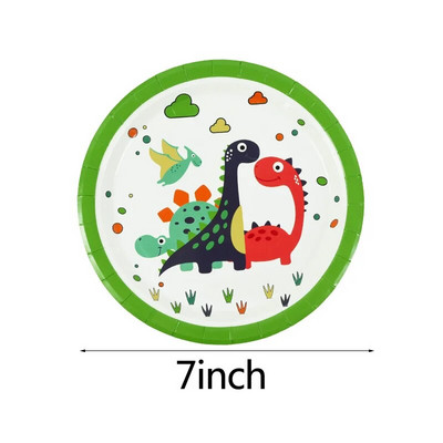 Džiunglių dinozaurų vakarėlio puošmena Popieriniai lėkštės Puodeliai Servetėlės Vienkartinių stalo reikmenų rinkinys Vaikų berniuko Kūdikių dušas Gimtadienio vakarėlio reikmenys