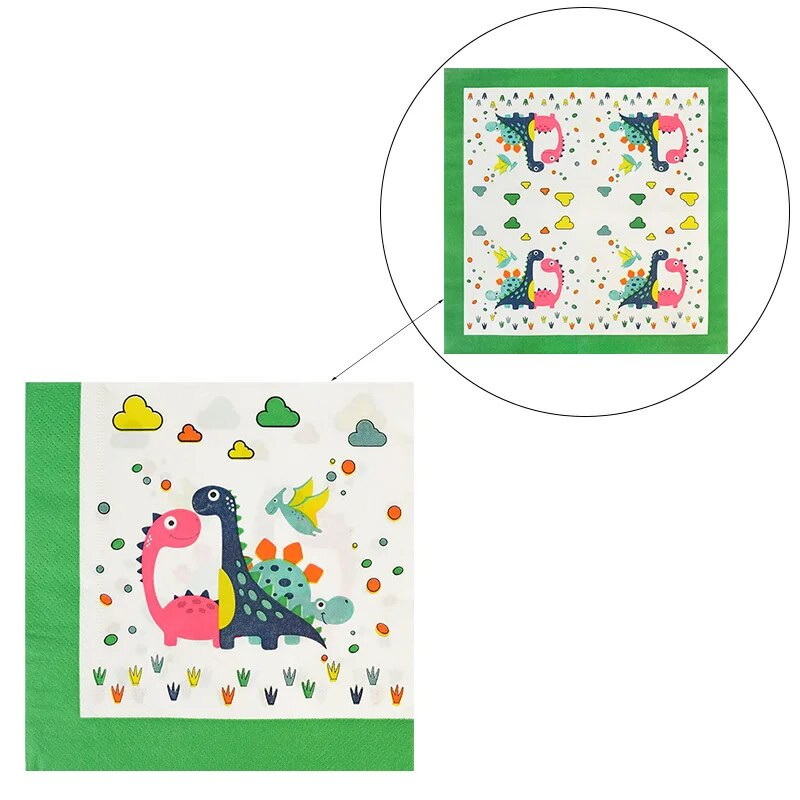 Dzsungel dinoszaurusz party dekoráció papírtányérok poharak szalvéták eldobható étkészlet gyerekek fiú babazuhany születésnapi buli kellékek