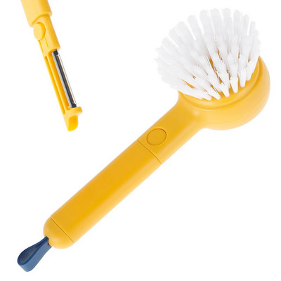 2-ühes puu-köögiviljade puhastuspintsel Köögi multifunktsionaalne puu-köögiviljahari koos koorijaga Köögiviljade pesuharja purustamise tööriist