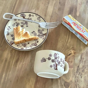 Финландска керамична чаша и комплект чинии с ретро цветя Следобеден чай Чаша за кафе Домашно мляко Чаши за закуска Подходящи празнични подаръци
