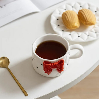 Φιόγκος Κεραμικό σετ πιάτων για φλιτζάνι καφέ Exquisite Girls Απογευματινό τσάι Καφέ Latte Φλιτζάνι Σπίτι Πρωινό Κούπα Γάλα ποτό Δώρο γενεθλίων