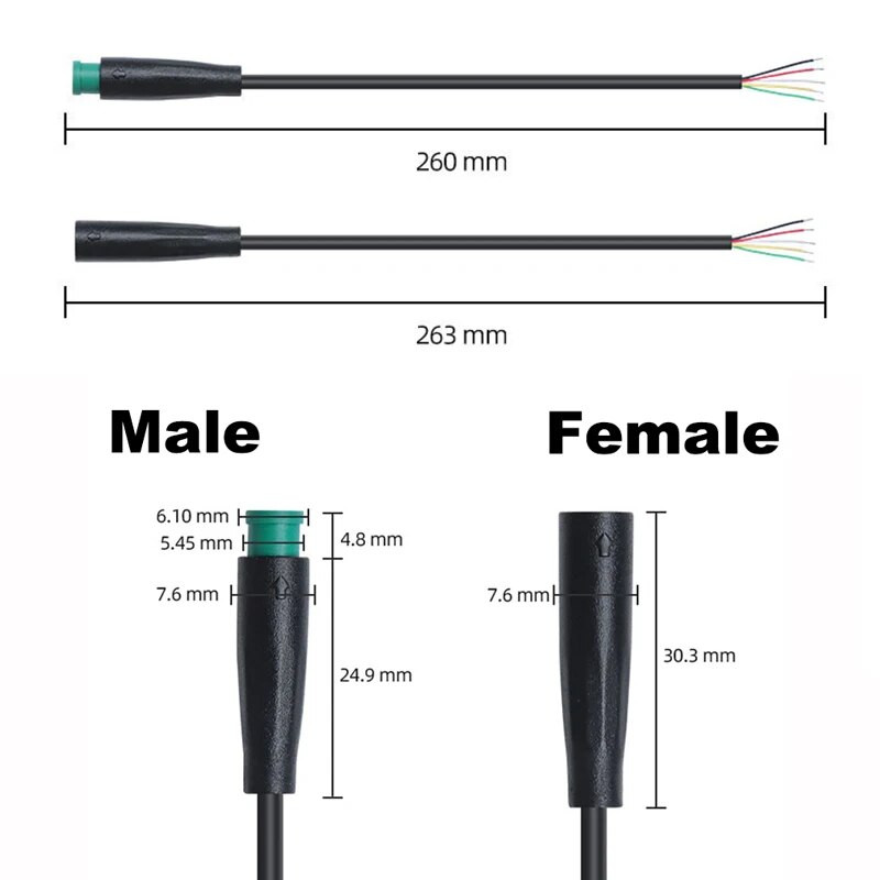 M6 2 3 4 5 6 kontaktu ūdensnecaurlaidīgs kabelis M-6 saules paneļa spaile Mini spraudnis Signāla savienojuma sensors 26 CM savienotājs