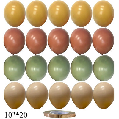 15/20 tk 10-tollised õhupallid Vintage Retro Khaki karamelli õhupallikomplekt pulma-aastapäevaks sünnipäevapeo kaunistamiseks isetegemise tarvikud