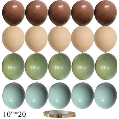15/20 tk 10-tollised õhupallid Vintage Retro Khaki karamelli õhupallikomplekt pulma-aastapäevaks sünnipäevapeo kaunistamiseks isetegemise tarvikud