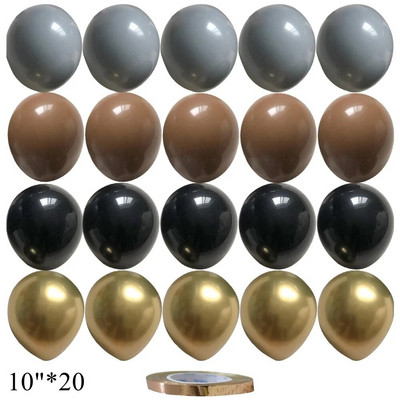 15/20 tk 10-tollised õhupallid Vintage Retro Khaki karamelli õhupallikomplekt pulma-aastapäevaks sünnipäevapeo kaunistamiseks isetegemise tarvikud