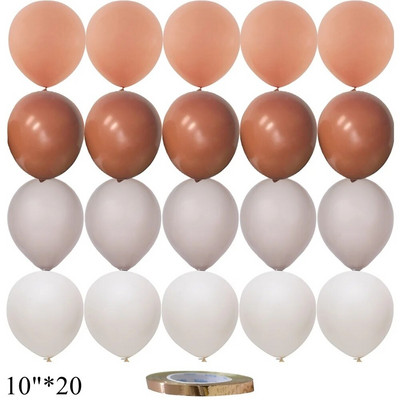 15/20 tk 10-tollised õhupallid Vintage Retro Khaki karamelli õhupallikomplekt pulma-aastapäevaks sünnipäevapeo kaunistamiseks isetegemise tarvikud