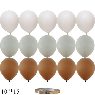 15/20 tk 10-tollised õhupallid Vintage Retro Khaki karamelli õhupallikomplekt pulma-aastapäevaks sünnipäevapeo kaunistamiseks isetegemise tarvikud