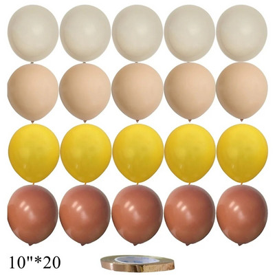 15/20 tk 10-tollised õhupallid Vintage Retro Khaki karamelli õhupallikomplekt pulma-aastapäevaks sünnipäevapeo kaunistamiseks isetegemise tarvikud
