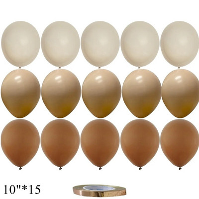 15/20 tk 10-tollised õhupallid Vintage Retro Khaki karamelli õhupallikomplekt pulma-aastapäevaks sünnipäevapeo kaunistamiseks isetegemise tarvikud