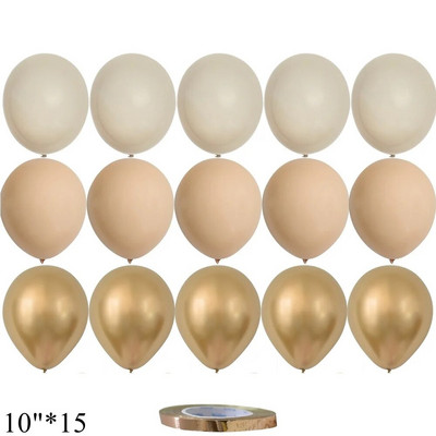 15/20 tk 10-tollised õhupallid Vintage Retro Khaki karamelli õhupallikomplekt pulma-aastapäevaks sünnipäevapeo kaunistamiseks isetegemise tarvikud