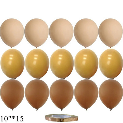 15/20 tk 10-tollised õhupallid Vintage Retro Khaki karamelli õhupallikomplekt pulma-aastapäevaks sünnipäevapeo kaunistamiseks isetegemise tarvikud