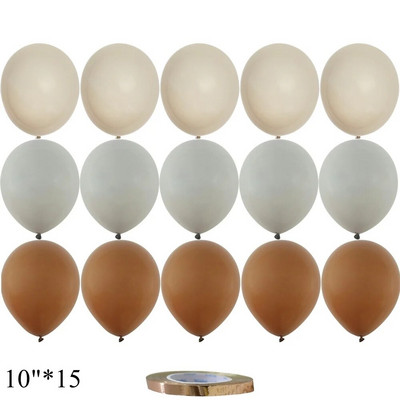 15/20 tk 10-tollised õhupallid Vintage Retro Khaki karamelli õhupallikomplekt pulma-aastapäevaks sünnipäevapeo kaunistamiseks isetegemise tarvikud