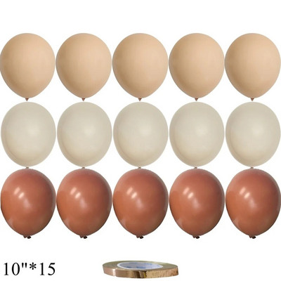 15/20 tk 10-tollised õhupallid Vintage Retro Khaki karamelli õhupallikomplekt pulma-aastapäevaks sünnipäevapeo kaunistamiseks isetegemise tarvikud