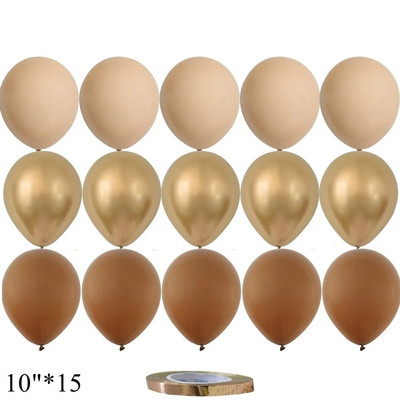 15/20 tk 10-tollised õhupallid Vintage Retro Khaki karamelli õhupallikomplekt pulma-aastapäevaks sünnipäevapeo kaunistamiseks isetegemise tarvikud