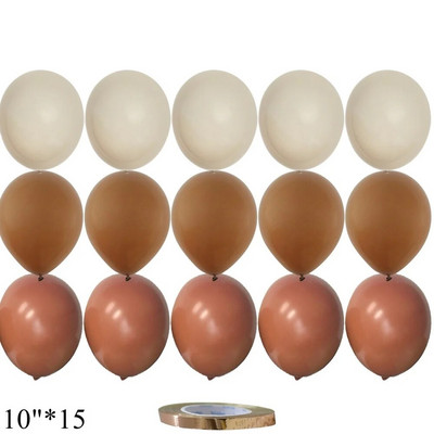 15/20 tk 10-tollised õhupallid Vintage Retro Khaki karamelli õhupallikomplekt pulma-aastapäevaks sünnipäevapeo kaunistamiseks isetegemise tarvikud