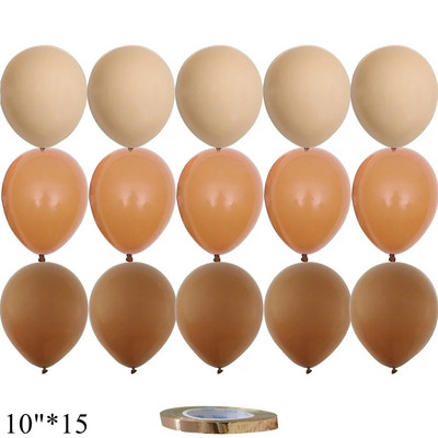 15/20 tk 10-tollised õhupallid Vintage Retro Khaki karamelli õhupallikomplekt pulma-aastapäevaks sünnipäevapeo kaunistamiseks isetegemise tarvikud