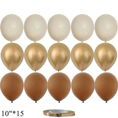 15/20 tk 10-tollised õhupallid Vintage Retro Khaki karamelli õhupallikomplekt pulma-aastapäevaks sünnipäevapeo kaunistamiseks isetegemise tarvikud