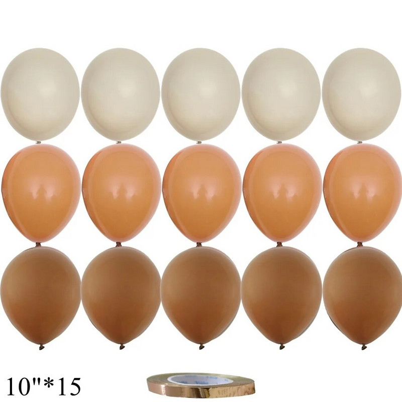 15/20 tk 10-tollised õhupallid Vintage Retro Khaki karamelli õhupallikomplekt pulma-aastapäevaks sünnipäevapeo kaunistamiseks isetegemise tarvikud